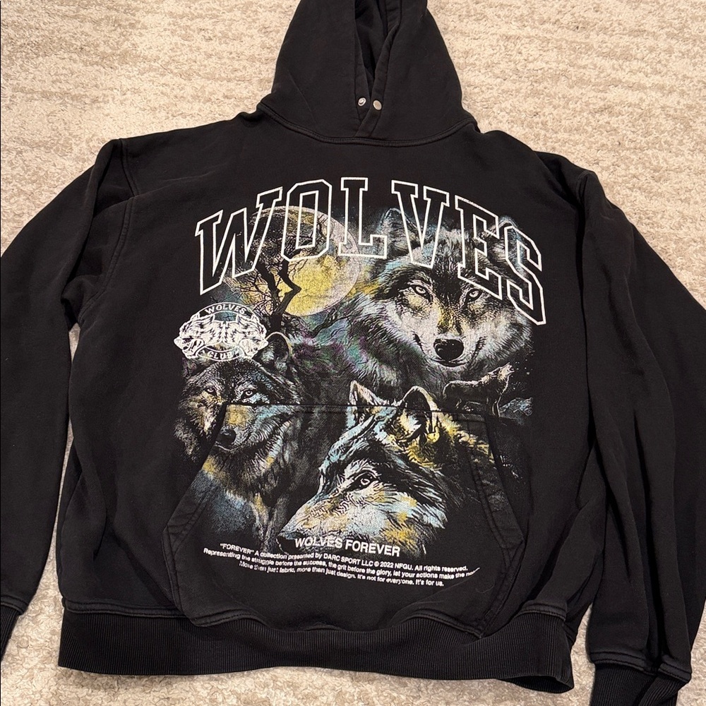 Darc Sport Black Cotton Hoodie Size Large